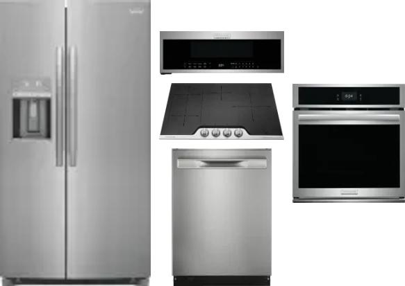 5 Piece Package Includes Refrigerator, Cooktop, Wall Oven, Microwave And Dishwasher