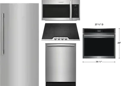 5 Piece Package Includes Refrigerator, Cooktop, Wall Oven, Microwave And Dishwasher