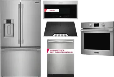 5 Piece Package Includes Refrigerator, Cooktop, Wall Oven, Microwave And Dishwasher