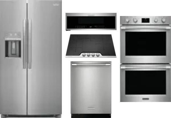 5 Piece Package Includes Refrigerator, Cooktop, Wall Oven, Microwave And Dishwasher