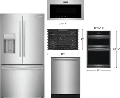 5 Piece Package Includes Refrigerator, Cooktop, Wall Oven, Microwave And Dishwasher