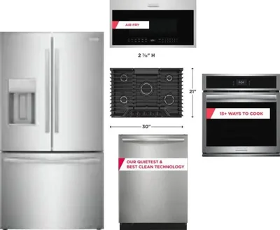 5 Piece Package Includes Refrigerator, Cooktop, Wall Oven, Microwave And Dishwasher