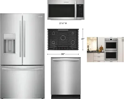 5 Piece Package Includes Refrigerator, Cooktop, Wall Oven, Microwave And Dishwasher