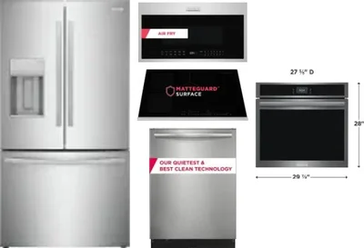 5 Piece Package Includes Refrigerator, Cooktop, Wall Oven, Microwave And Dishwasher
