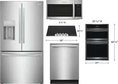 5 Piece Package Includes Refrigerator, Cooktop, Wall Oven, Microwave And Dishwasher