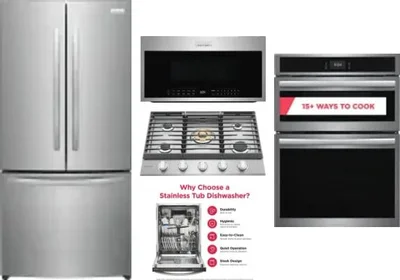 5 Piece Package Includes Refrigerator, Cooktop, Wall Oven, Microwave And Dishwasher