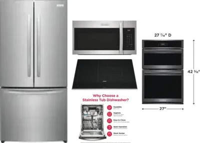 5 Piece Package Includes Refrigerator, Cooktop, Wall Oven, Microwave And Dishwasher