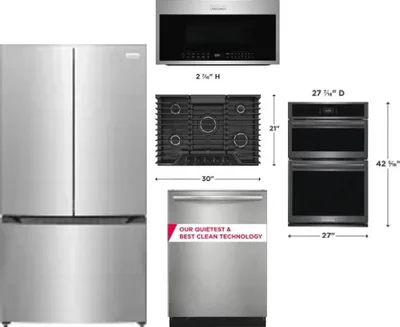 5 Piece Package Includes Refrigerator, Cooktop, Wall Oven, Microwave And Dishwasher