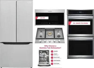 5 Piece Package Includes Refrigerator, Cooktop, Wall Oven, Microwave And Dishwasher