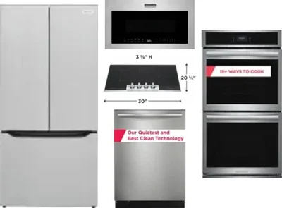 5 Piece Package Includes Refrigerator, Cooktop, Wall Oven, Microwave And Dishwasher