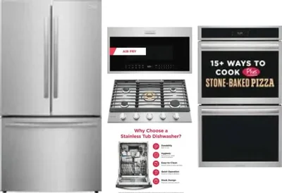 5 Piece Package Includes Refrigerator, Cooktop, Wall Oven, Microwave And Dishwasher
