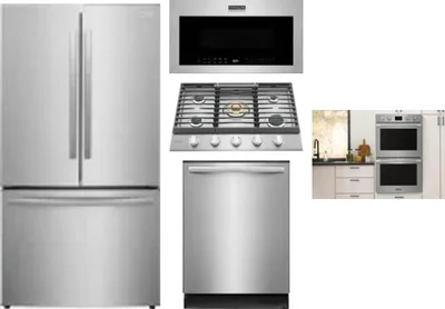 5 Piece Package Includes Refrigerator, Cooktop, Wall Oven, Microwave And Dishwasher
