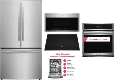 5 Piece Package Includes Refrigerator, Cooktop, Wall Oven, Microwave And Dishwasher