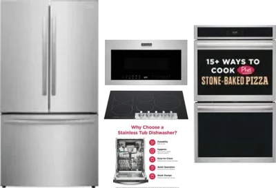 5 Piece Package Includes Refrigerator, Cooktop, Wall Oven, Microwave And Dishwasher