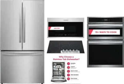 5 Piece Package Includes Refrigerator, Cooktop, Wall Oven, Microwave And Dishwasher