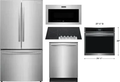 5 Piece Package Includes Refrigerator, Cooktop, Wall Oven, Microwave And Dishwasher