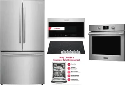 5 Piece Package Includes Refrigerator, Cooktop, Wall Oven, Microwave And Dishwasher