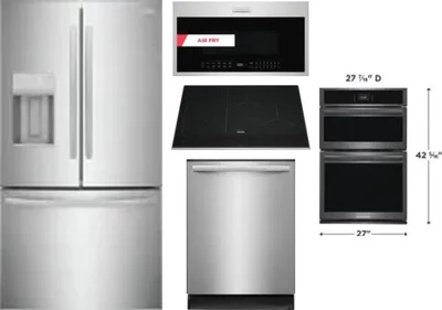 5 Piece Package Includes Refrigerator, Cooktop, Wall Oven, Microwave And Dishwasher
