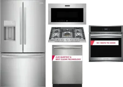 5 Piece Package Includes Refrigerator, Cooktop, Wall Oven, Microwave And Dishwasher