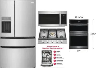 5 Piece Package Includes Refrigerator, Cooktop, Wall Oven, Microwave And Dishwasher