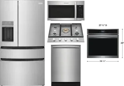 5 Piece Package Includes Refrigerator, Cooktop, Wall Oven, Microwave And Dishwasher