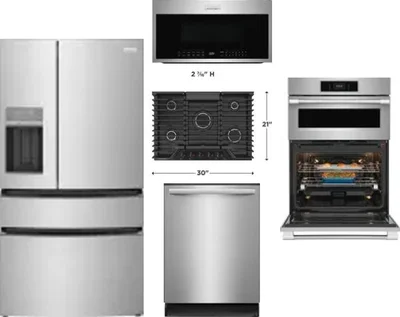 5 Piece Package Includes Refrigerator, Cooktop, Wall Oven, Microwave And Dishwasher