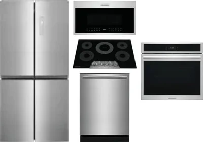5 Piece Package Includes Refrigerator, Cooktop, Wall Oven, Microwave And Dishwasher