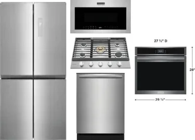 5 Piece Package Includes Refrigerator, Cooktop, Wall Oven, Microwave And Dishwasher