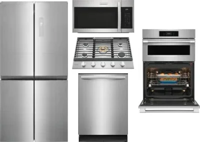 5 Piece Package Includes Refrigerator, Cooktop, Wall Oven, Microwave And Dishwasher