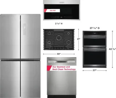 5 Piece Package Includes Refrigerator, Cooktop, Wall Oven, Microwave And Dishwasher