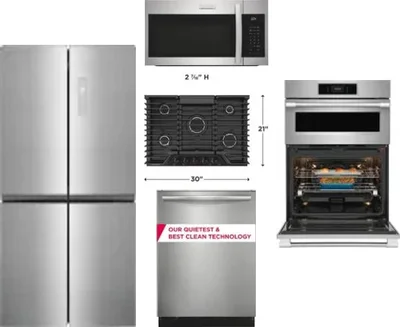 5 Piece Package Includes Refrigerator, Cooktop, Wall Oven, Microwave And Dishwasher