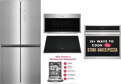 5 Piece Package Includes Refrigerator, Cooktop, Wall Oven, Microwave And Dishwasher