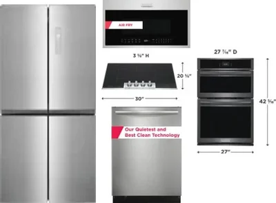 5 Piece Package Includes Refrigerator, Cooktop, Wall Oven, Microwave And Dishwasher