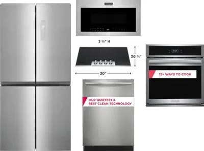 5 Piece Package Includes Refrigerator, Cooktop, Wall Oven, Microwave And Dishwasher