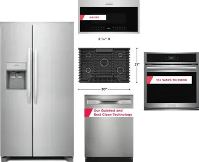 5 Piece Package Includes Refrigerator, Cooktop, Wall Oven, Microwave And Dishwasher
