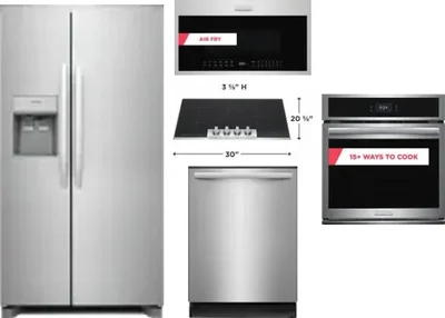 5 Piece Package Includes Refrigerator, Cooktop, Wall Oven, Microwave And Dishwasher