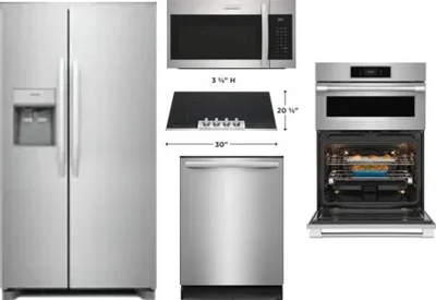 5 Piece Package Includes Refrigerator, Cooktop, Wall Oven, Microwave And Dishwasher