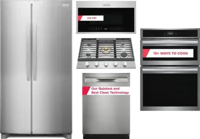 5 Piece Package Includes Refrigerator, Cooktop, Wall Oven, Microwave And Dishwasher