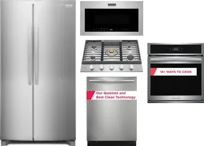 5 Piece Package Includes Refrigerator, Cooktop, Wall Oven, Microwave And Dishwasher
