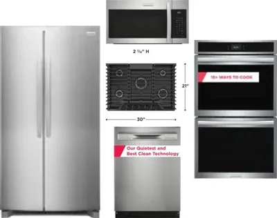 5 Piece Package Includes Refrigerator, Cooktop, Wall Oven, Microwave And Dishwasher
