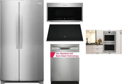 5 Piece Package Includes Refrigerator, Cooktop, Wall Oven, Microwave And Dishwasher