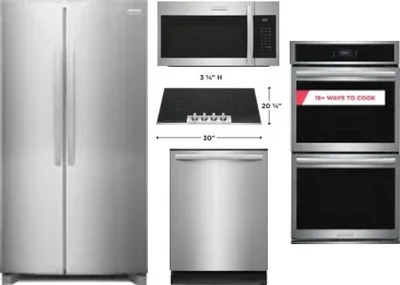 5 Piece Package Includes Refrigerator, Cooktop, Wall Oven, Microwave And Dishwasher