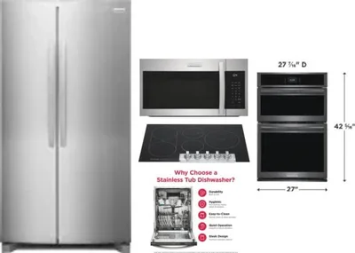 5 Piece Package Includes Refrigerator, Cooktop, Wall Oven, Microwave And Dishwasher