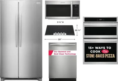 5 Piece Package Includes Refrigerator, Cooktop, Wall Oven, Microwave And Dishwasher
