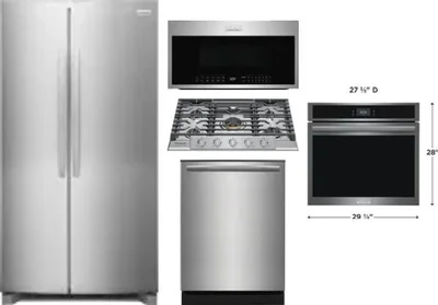 5 Piece Package Includes Refrigerator, Cooktop, Wall Oven, Microwave And Dishwasher