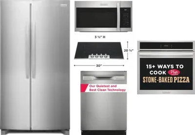 5 Piece Package Includes Refrigerator, Cooktop, Wall Oven, Microwave And Dishwasher