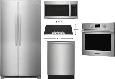 5 Piece Package Includes Refrigerator, Cooktop, Wall Oven, Microwave And Dishwasher