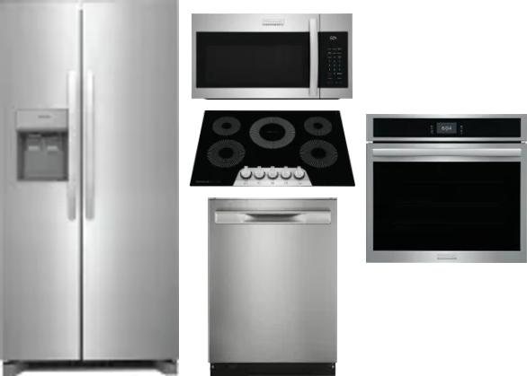5 Piece Package Includes Refrigerator, Cooktop, Wall Oven, Microwave And Dishwasher