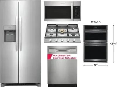 5 Piece Package Includes Refrigerator, Cooktop, Wall Oven, Microwave And Dishwasher