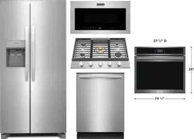 5 Piece Package Includes Refrigerator, Cooktop, Wall Oven, Microwave And Dishwasher